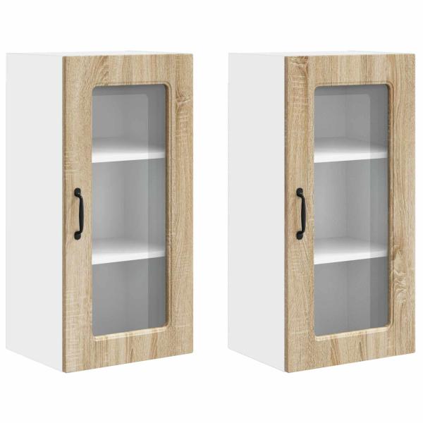Küchenhängeschrank mit Regal 2 pcs Sonoma-Eiche 40 x 31 x 80 cm