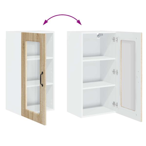Küchenhängeschrank mit Regal 2 pcs Sonoma-Eiche 40 x 31 x 80 cm