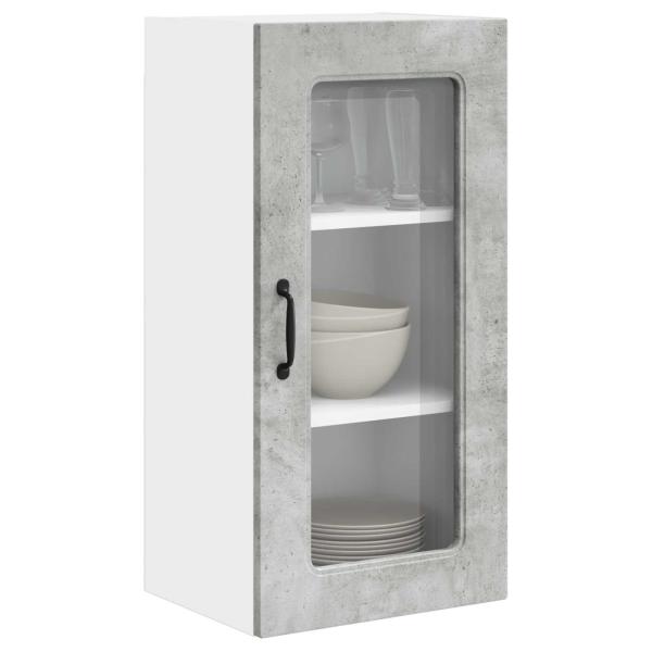 Küchenhängeschrank mit Regal 2 pcs Beton Grau 40 x 31 x 80 cm