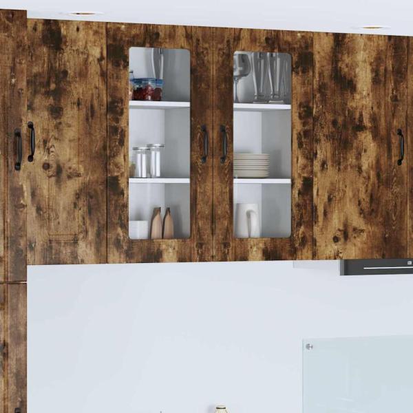 ARDEBO.de - Küchenhängeschrank 2 pcs Geräucherte Eiche 40 x 31 x 80 cm