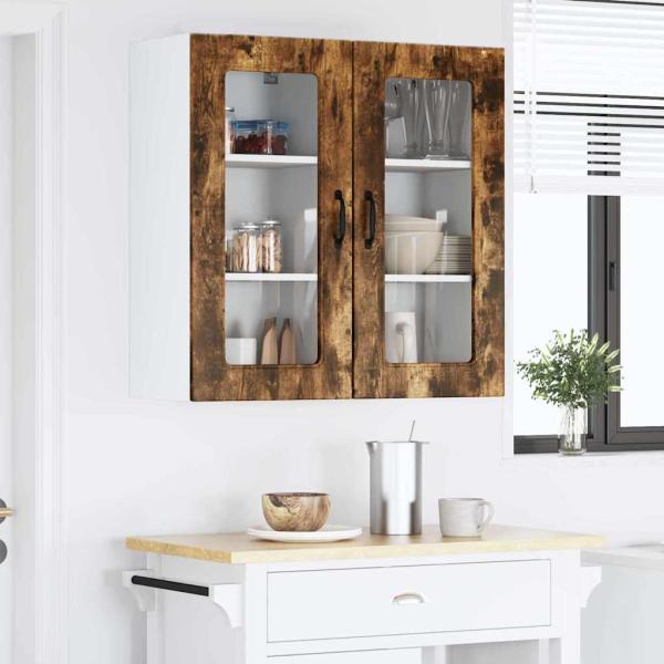 Küchenhängeschrank 2 pcs Geräucherte Eiche 40 x 31 x 80 cm