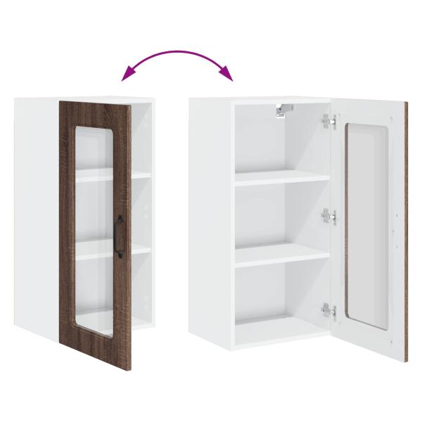 Küchenhängeschrank 2 pcs Braun Eichen-Optik 40 x 31 x 80 cm