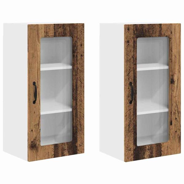 Küchenhängeschrank 2 pcs Altholz 40 x 31 x 80 cm Holzwerkstoff