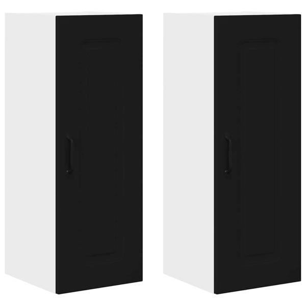 Küchenhängeschrank 2 pcs Schwarz 30 x 31 x 80 cm Holzwerkstoff
