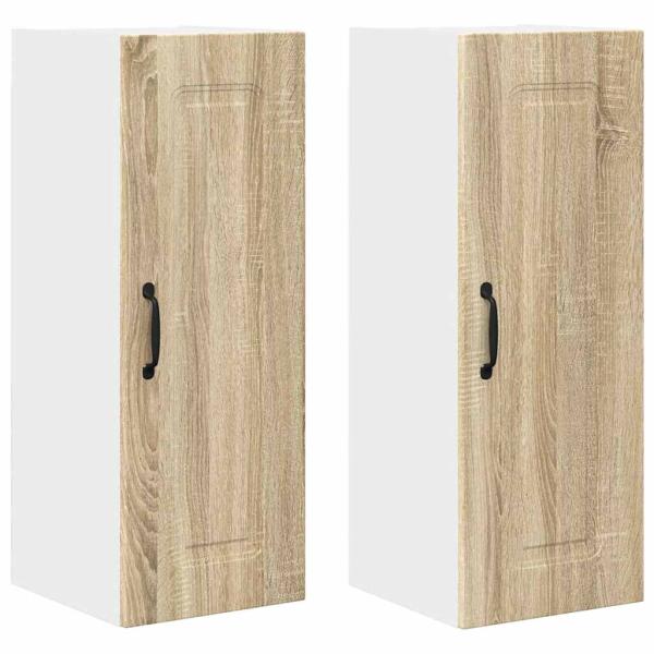 Küchenhängeschrank mit Regal 2 pcs Sonoma-Eiche 30 x 31 x 80 cm