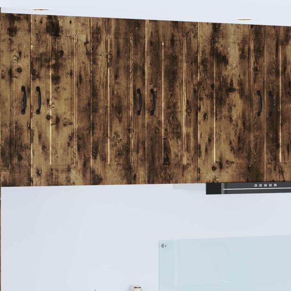 ARDEBO.de - Küchenhängeschrank mit Regal Geräucherte Eiche 30 x 31 x 80 cm