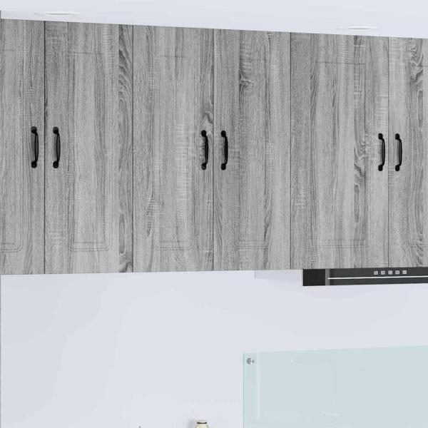 ARDEBO.de - Küchenhängeschrank mit Tür 2 pcs Graues Sonoma 30 x 31 x 80 cm