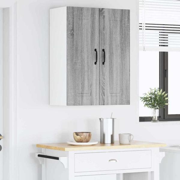 Küchenhängeschrank mit Tür 2 pcs Graues Sonoma 30 x 31 x 80 cm