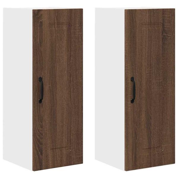 Küchenhängeschrank 2 pcs Braun Eichen-Optik 30 x 31 x 80 cm
