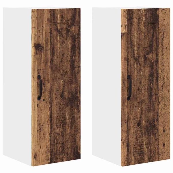 Küchenhängeschrank 2 pcs Altholz 30 x 31 x 80 cm Holzwerkstoff