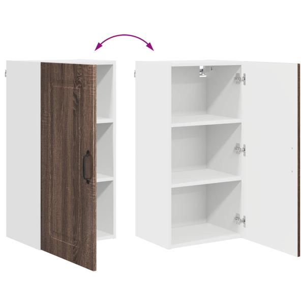 Küchenhängeschrank mit Regal Braun Eichen-Optik 40 x 31 x 80 cm