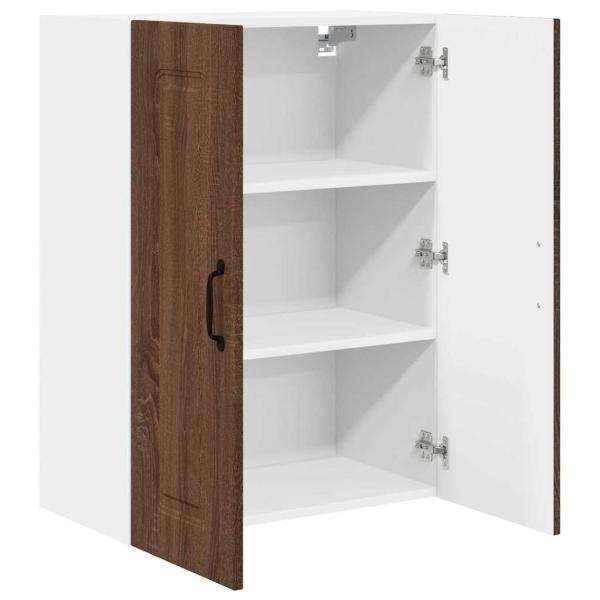 Küchenhängeschrank mit Regal Braun Eichen-Optik 60 x 31 x 80 cm