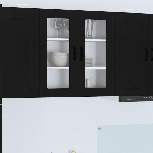 ARDEBO.de - Küchenhängeschrank Schwarz 80 x 31 x 80 cm Holzwerkstoff