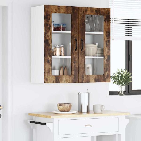 Küchenhängeschrank mit Regal Geräucherte Eiche 80 x 31 x 80 cm