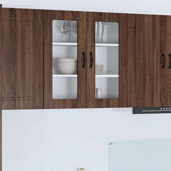 ARDEBO.de - Küchenhängeschrank mit Regal Braun Eichen-Optik 80 x 31 x 80 cm