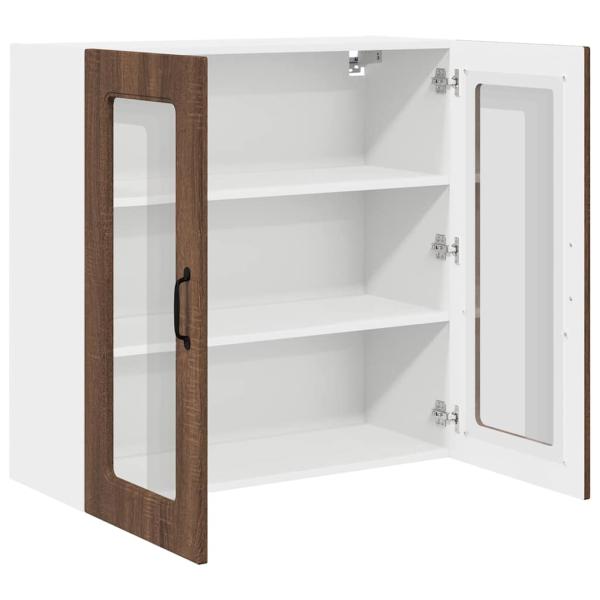 Küchenhängeschrank mit Regal Braun Eichen-Optik 80 x 31 x 80 cm