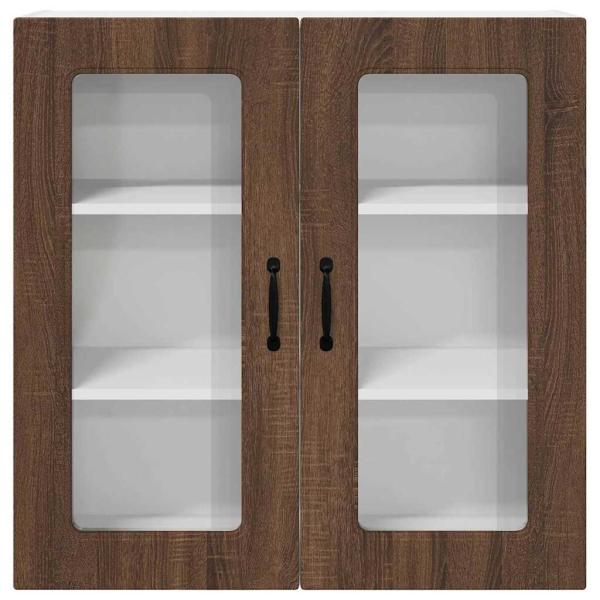 Küchenhängeschrank mit Regal Braun Eichen-Optik 80 x 31 x 80 cm