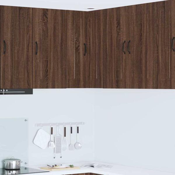 ARDEBO.de - Küchenhängeschrank mit Regal Braun Eichen-Optik 57 x 57 x 80 cm