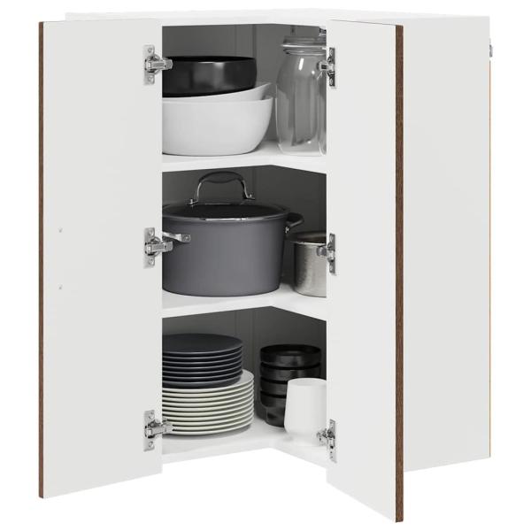 Küchenhängeschrank mit Regal Braun Eichen-Optik 57 x 57 x 80 cm
