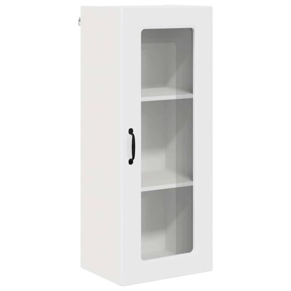 Küchenhängeschrank mit Regal Hochglanz Weiß 40 x 31 x 100 cm