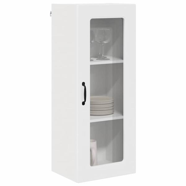 Küchenhängeschrank mit Regal Hochglanz Weiß 40 x 31 x 100 cm
