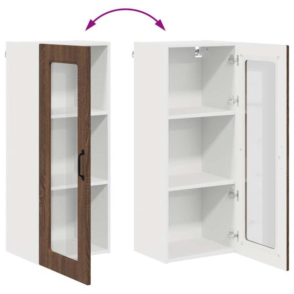 Küchenhängeschrank mit Tür Braun Eichen-Optik 40 x 31 x 100 cm