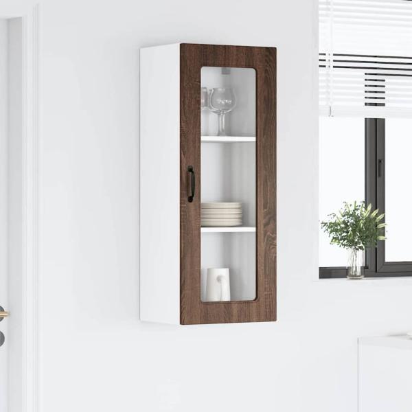 Küchenhängeschrank mit Tür Braun Eichen-Optik 40 x 31 x 100 cm