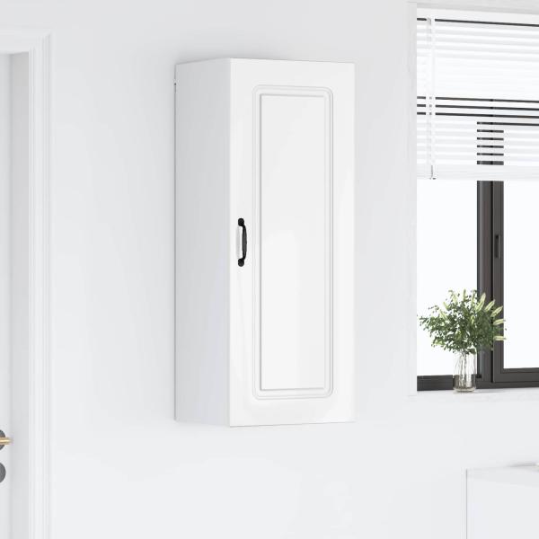 Küchenhängeschrank mit Regal Hochglanz Weiß 40 x 31 x 100 cm