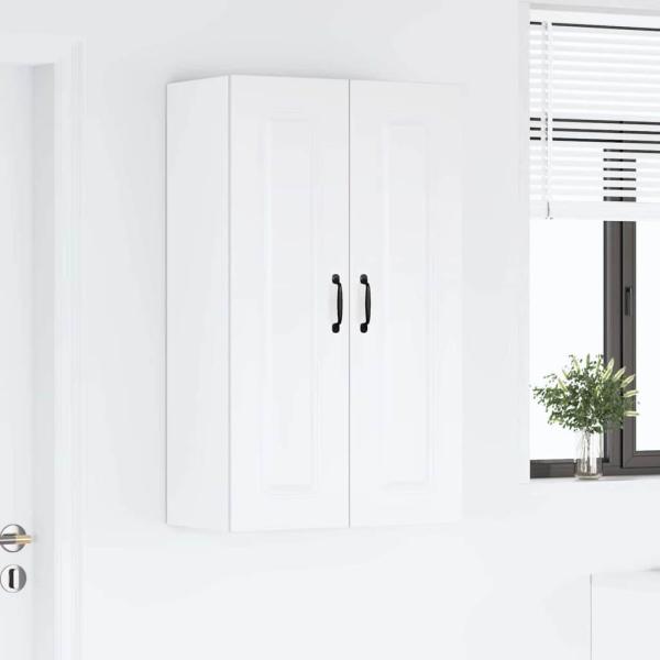 Küchenhängeschrank mit Regal Hochglanz Weiß 60 x 31 x 100 cm