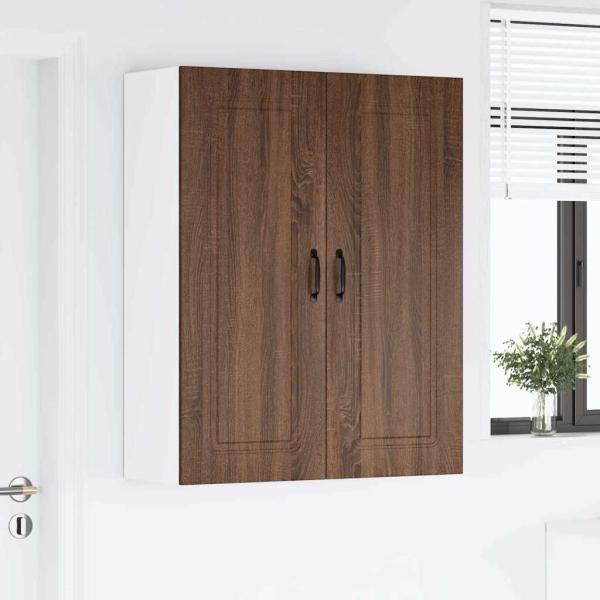 Küchenhängeschrank mit Tür Braun Eichen-Optik 80 x 31 x 100 cm