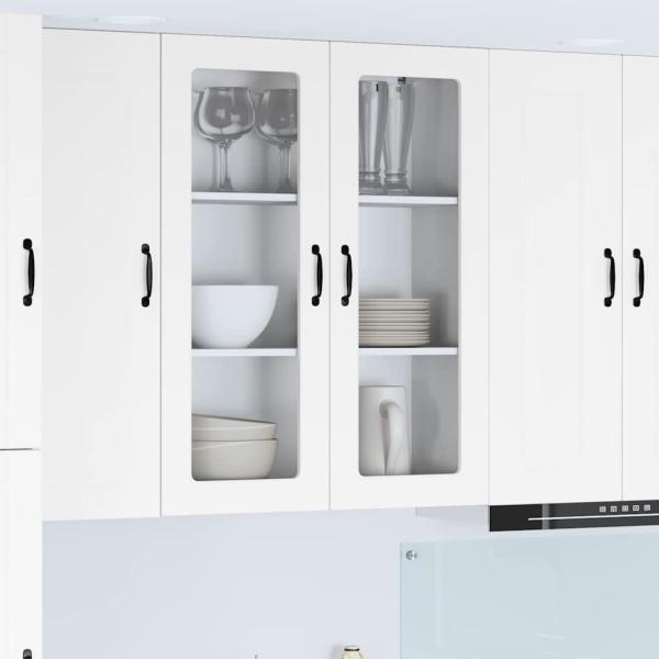ARDEBO.de - Küchenhängeschrank mit Regal Hochglanz Weiß 80 x 31 x 100 cm