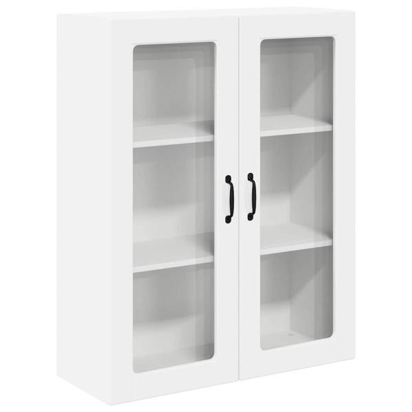 Küchenhängeschrank mit Regal Hochglanz Weiß 80 x 31 x 100 cm
