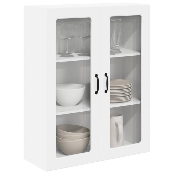 Küchenhängeschrank mit Regal Hochglanz Weiß 80 x 31 x 100 cm