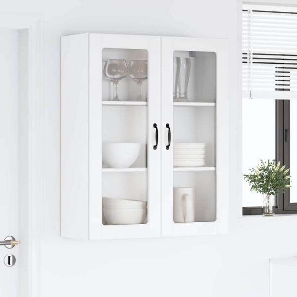 Küchenhängeschrank mit Regal Hochglanz Weiß 80 x 31 x 100 cm