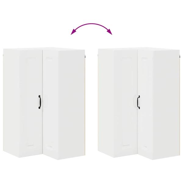 Küchenhängeschrank mit Regal Hochglanz Weiß 57 x 57 x 100 cm