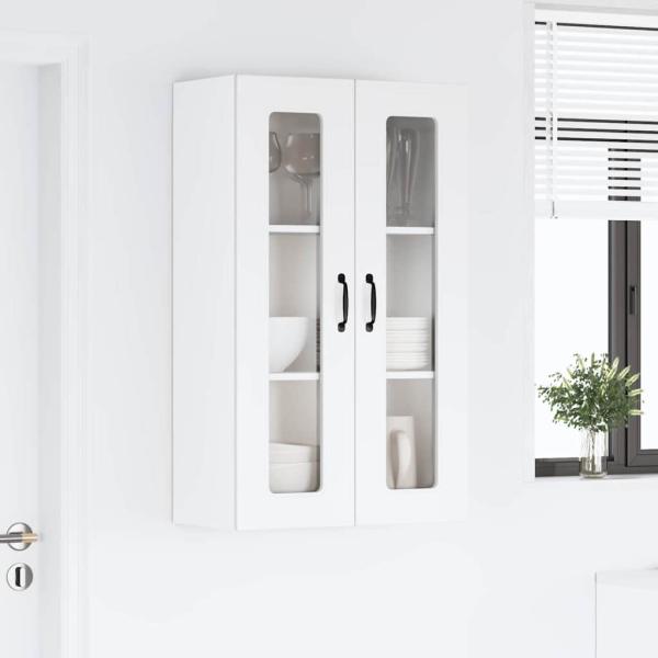 Küchenhängeschrank mit Regal Hochglanz Weiß 60 x 31 x 100 cm