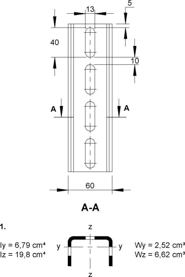 Niedax HU 6040/1100 Hängestiel (HU60401100), 1106 mm
