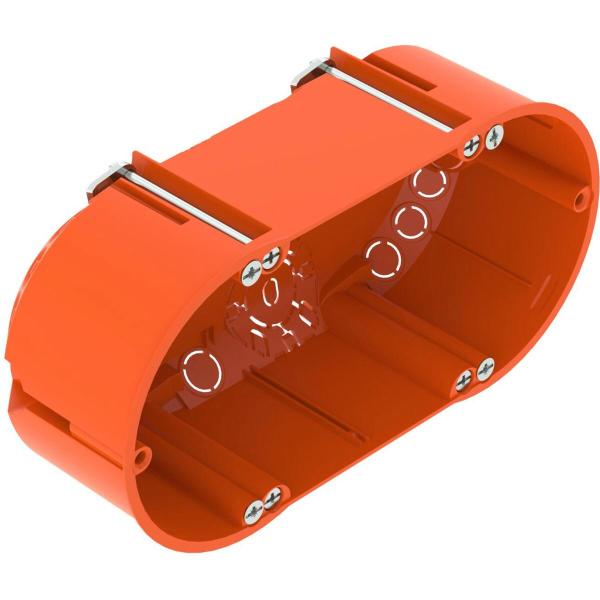 ARDEBO.de OBO Bettermann HG 47-DV Hohlwand-Gerätedose, doppelte Ausführung, 142x71mm, orange (2003822)