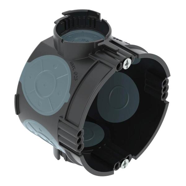 ARDEBO.de OBO Bettermann UG 46-GS-L UP Gerätedose mit Geräteschrauben, luftdicht, Ø60mm, tiefschwarz/blaugrau (2003707)