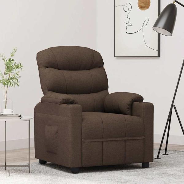 ARDEBO.de - Relaxsessel Dunkelbraun Stoff