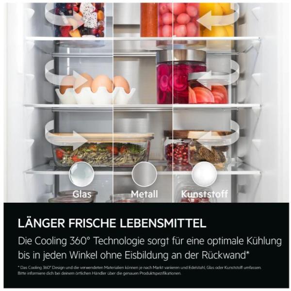 AEG OSC7C181DS 7000 GreenZone Einbau-Kühl-Gefrierkombination, Nischenhöhe 1780 mm, 249 L, TwinTech NoFrost, KI CoolAssist, Schlepptür, weiß (925555054)