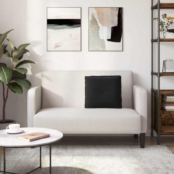 Rücken Kissen Schwarz 50 x 45 cm Cordstoff