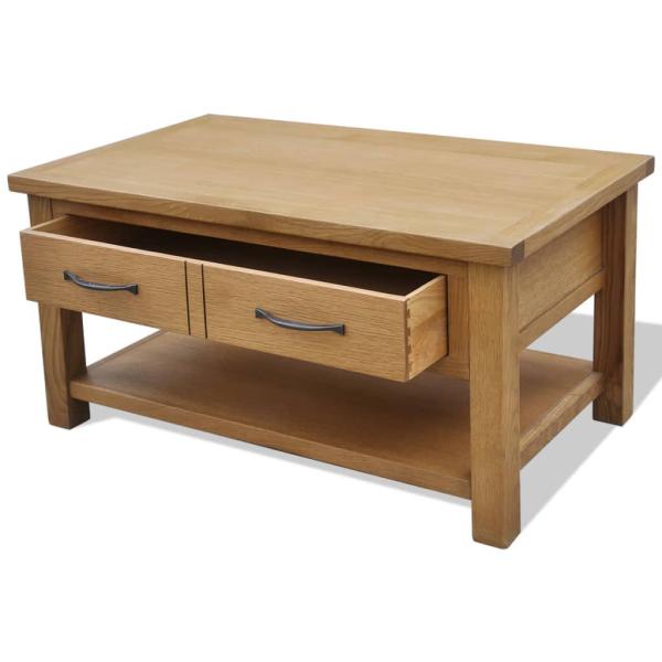 Couchtisch 88x53x45 cm Massivholz Eiche