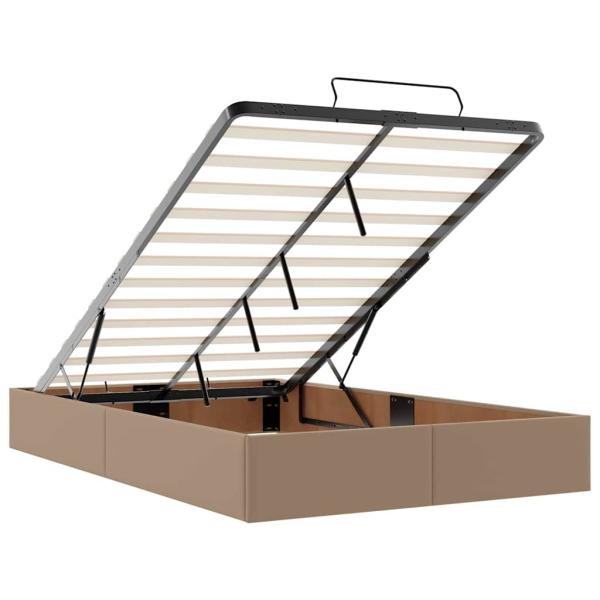 Bettgestell mit Matratze Cappuccino 120 x 200 cm Kunstleder