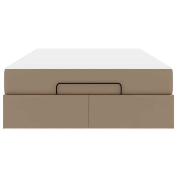 Bettgestell mit Matratze Cappuccino 120 x 200 cm Kunstleder