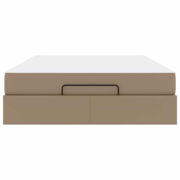 Bettgestell mit Matratze Cappuccino 140 x 190 cm Kunstleder
