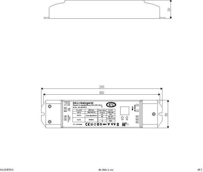 EVN DALI Dimmer-Empfänger inkl. Netzgerät, 200-240V/AC, Output: 2,08A - 24V/DC, 0,1-50W (DALD24050VS)