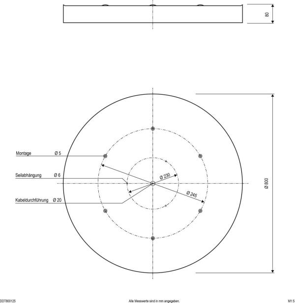 EVN DROP DOWN LED Deckenanbau, rund, IP20, 220-240V/AC/DC, 85W, 3000K, 4000K, 6800lm, 7055lm, schwarz (DDT800925)