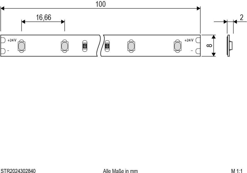 EVN ECO-Serie LED-Strip, IP20, 24V/DC, 4,8W/m, 476lm/m, 60LED/m, 5m-Rolle, 4000K (STR2024302840)