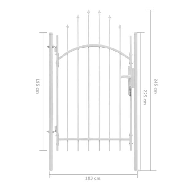 Gartentor Stahl 1x2,45 m Weiß